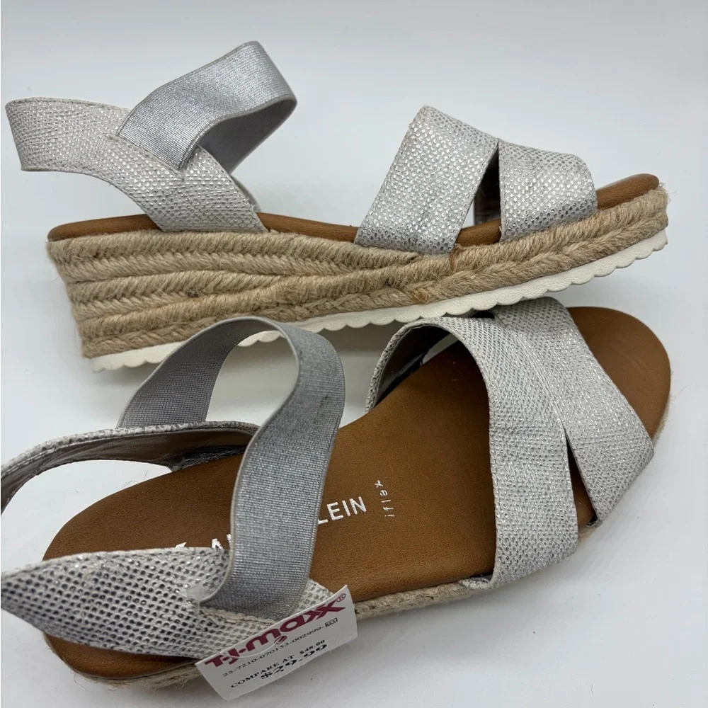 Anne Klein Silver Espadrille‎ Sandals